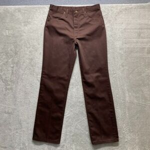 Vintage Rustler Pants Mens 34X34 Straight Brown Polyester Western Cowboy
